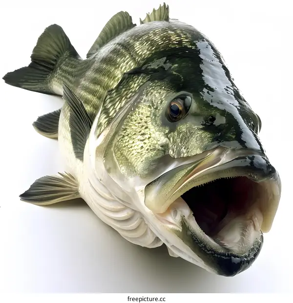 Largemouth Bass on White Background