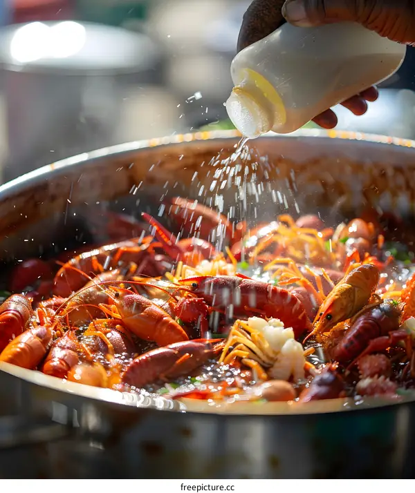 Seasoning a Pot of Crawfish