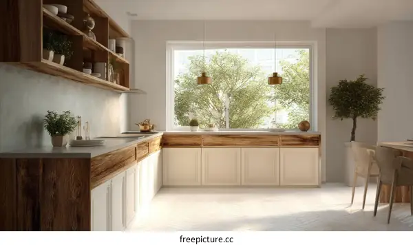 Modern Farmhouse Kitchen with Large Window