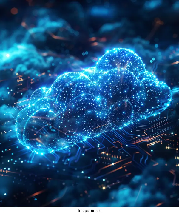 Abstract Cloud Computing Data Storage Illustration