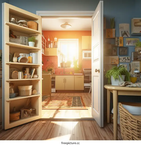 Bright and Airy Kitchen with Modern Cabinets and Decluttered Storage