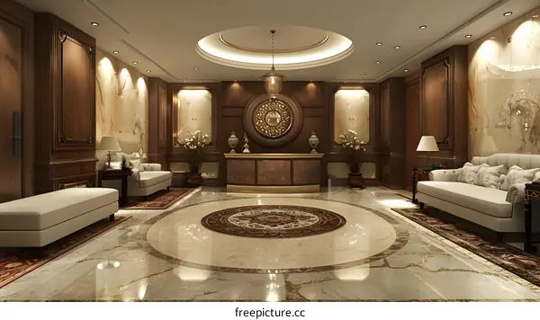 Luxury hotel lobby interior