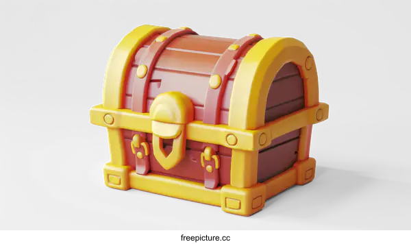 [Transparent Background PNG]Cartoon Treasure Chest on a transparent background
