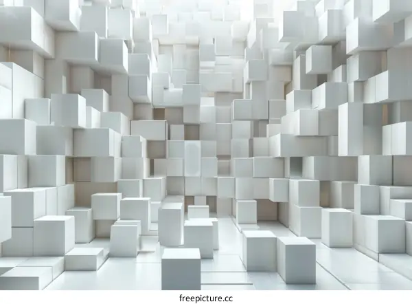Abstract background of white cubes