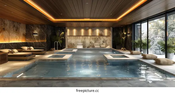 Luxury Indoor Swimming Pool in a Villa