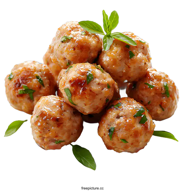 [Transparent Background PNG]Delicious Meatballs with Herbs