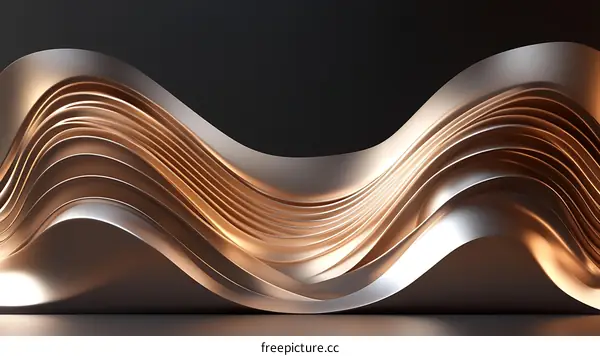 Abstract Metallic Wave Design
