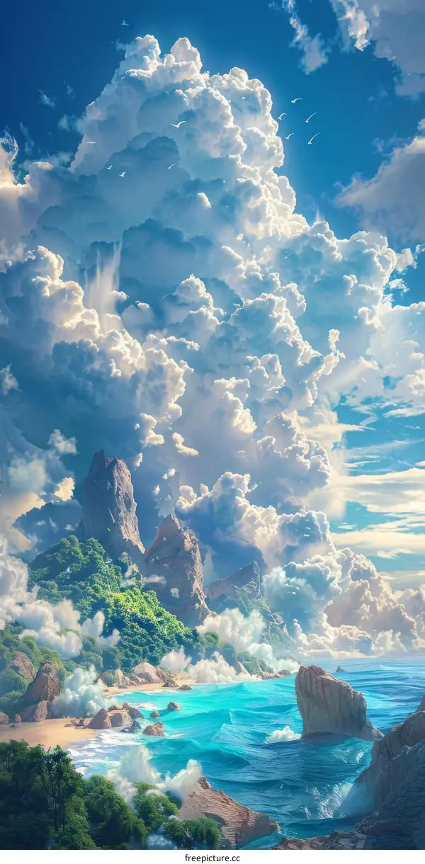 Floating Islands in a Fantasy Landscape