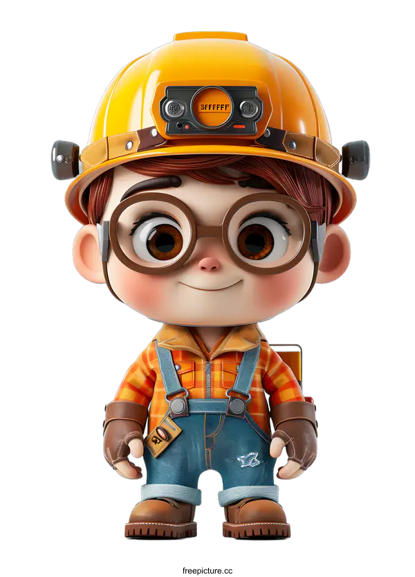 [Transparent Background PNG]Cute construction worker