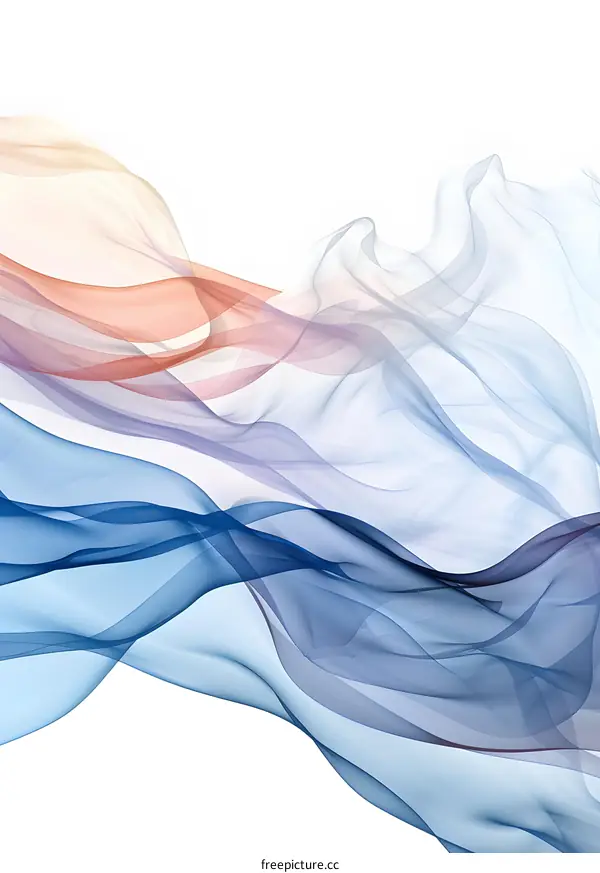 Abstract Blue and Pink Flowing Lines White Background