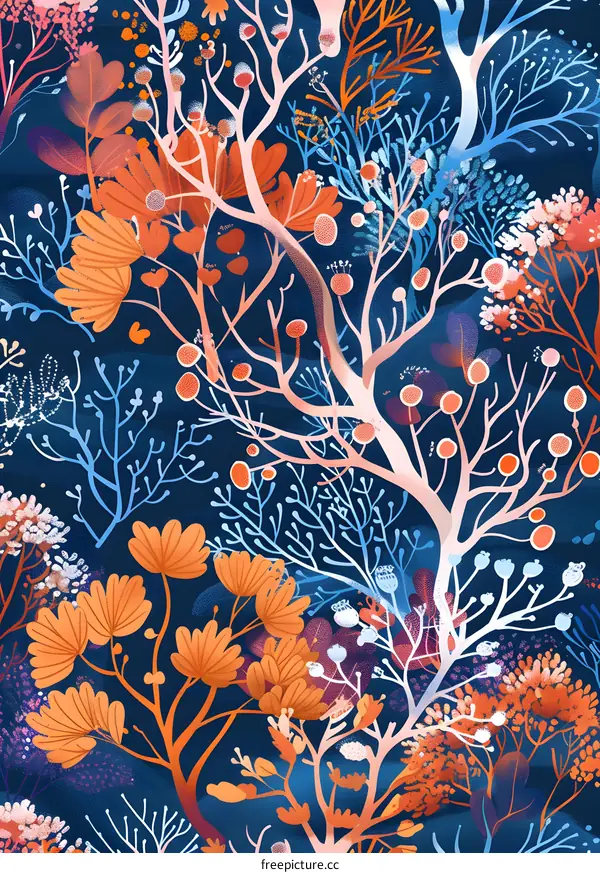 Colorful Abstract Floral Seamless Pattern Illustration