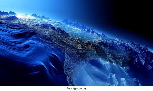 Blue Planet Topography Illustration
