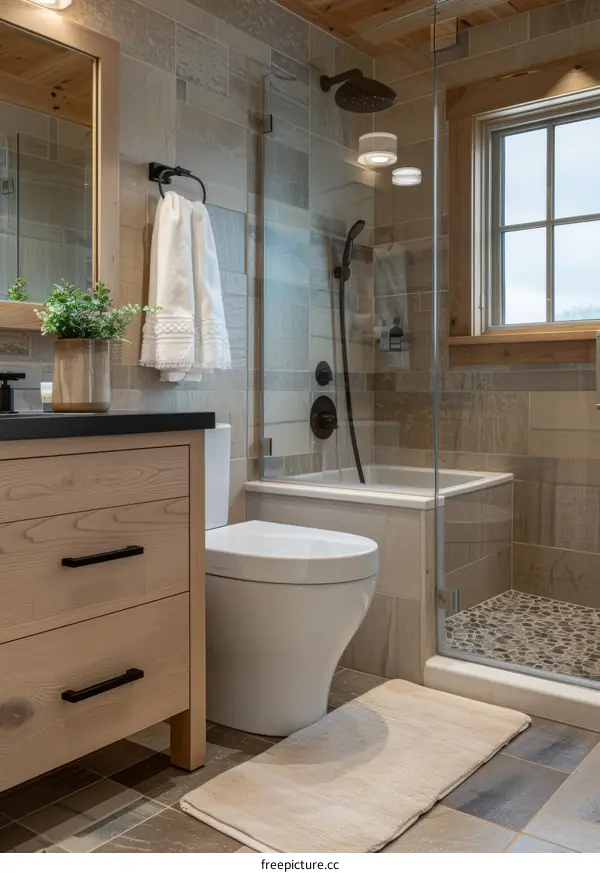 Modern Bathroom Interior Design with Natural Materials