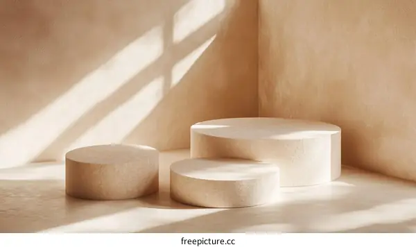 Beige Minimalist Product Display Podiums