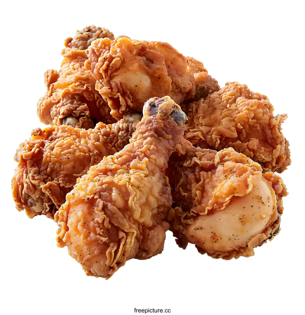 [Transparent Background PNG]A plate of crispy fried chicken