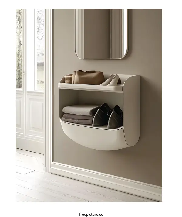 Modern Wall Mounted Storage Shelf for Entryway