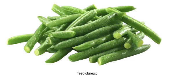 [Transparent Background PNG]Frozen Green Beans Close Up