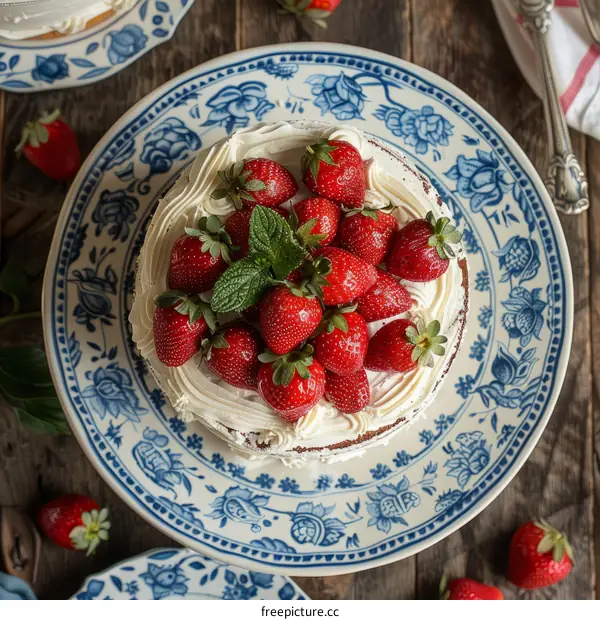 Mouthwatering Strawberry Cream Cake with Fresh Strawberries