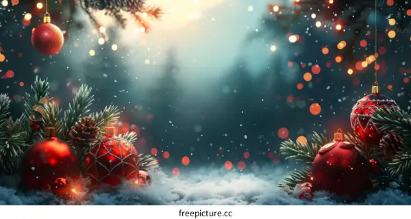 Christmas Decorations: Festive Red & Green Ornaments