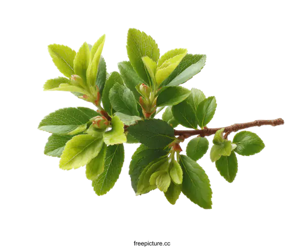[Transparent Background PNG]Fresh Green Plant Branch with Young Leaves