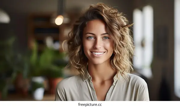 portrait of a beautiful young woman smiling