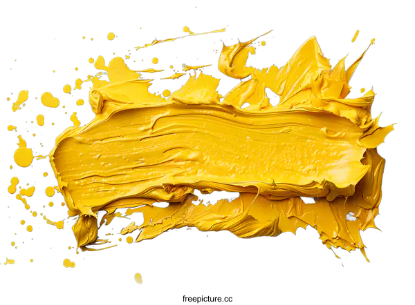 [Transparent Background PNG]Yellow Oil Paint Texture On White Background
