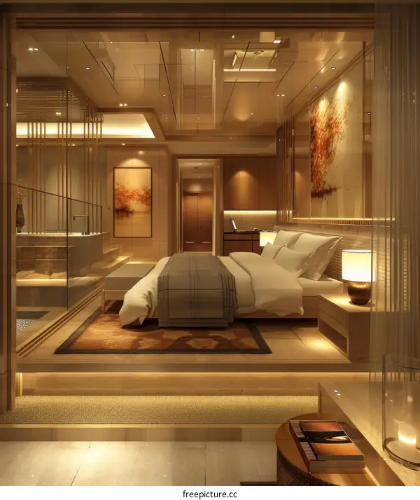 Luxury Modern Bedroom Interior Design Illustration