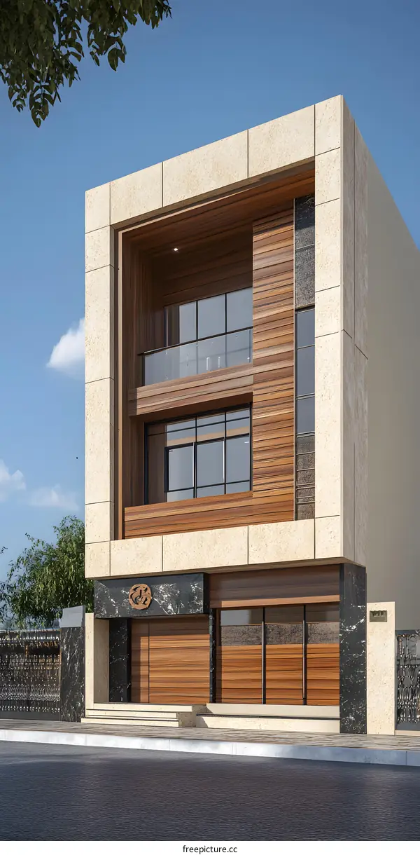Modern Architectural Design of a Three Story Building