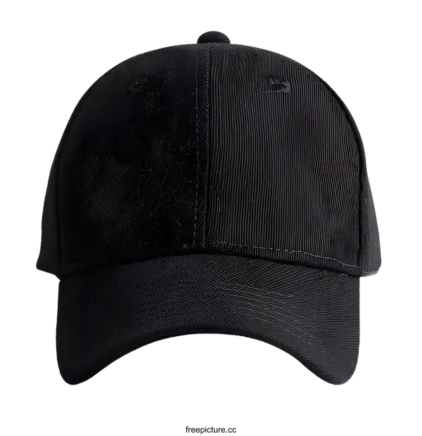 [Transparent Background PNG]Black Baseball Cap Mockup Front View