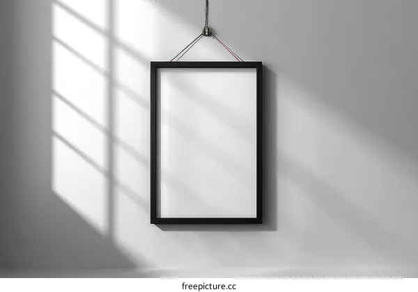 Empty Picture Frame on a Light Gray Wall
