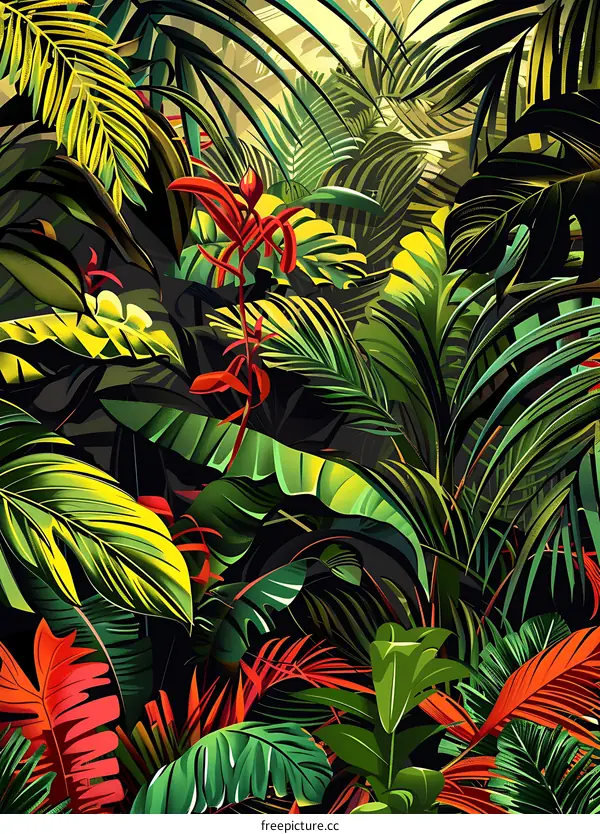 Tropical Jungle Leaves Pattern