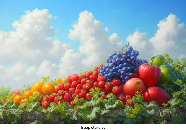 A colorful variety of fruits and vegetables