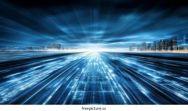 Digital Cityscape Highway of the Future