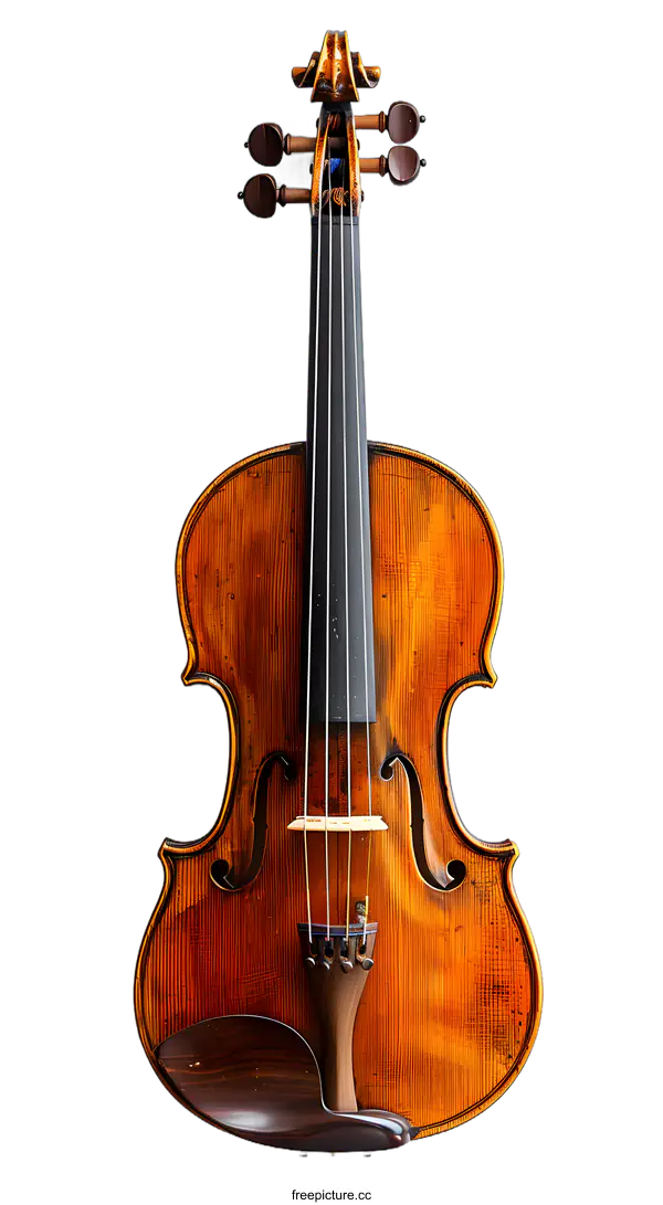 [Transparent Background PNG]An old violin hanging on a white wall