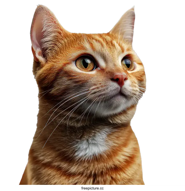 [Transparent Background PNG]Close-up Portrait of a Ginger Cat