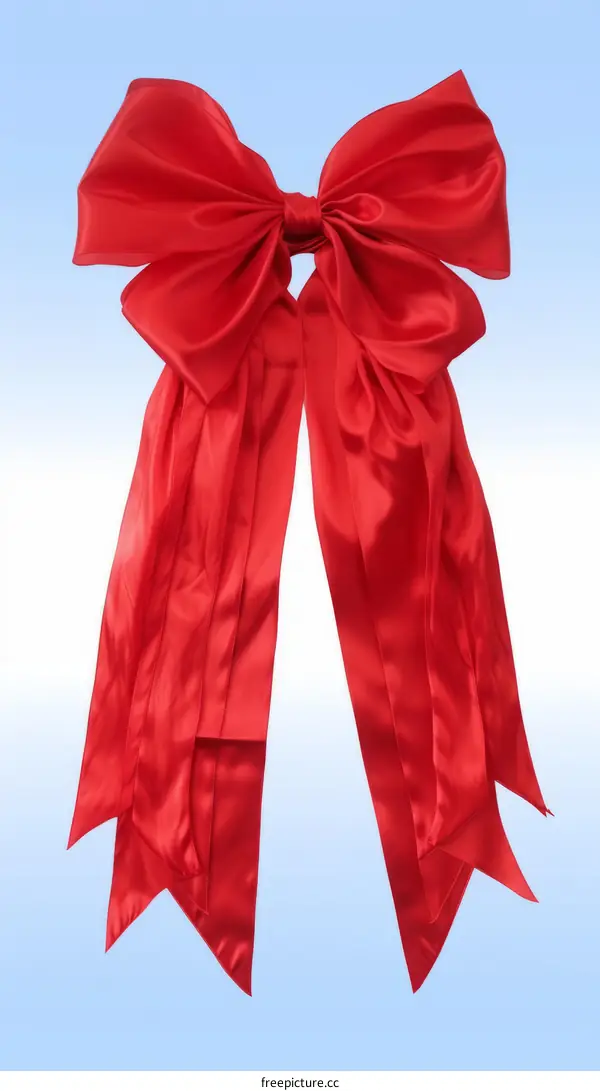 Red bow with long tails