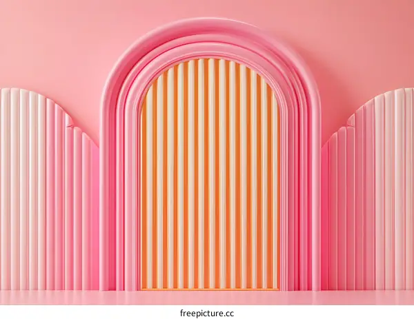 Pink and Orange Abstract Archway Background