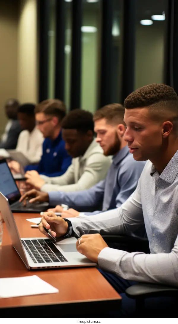 A group of young professionals in a business meeting