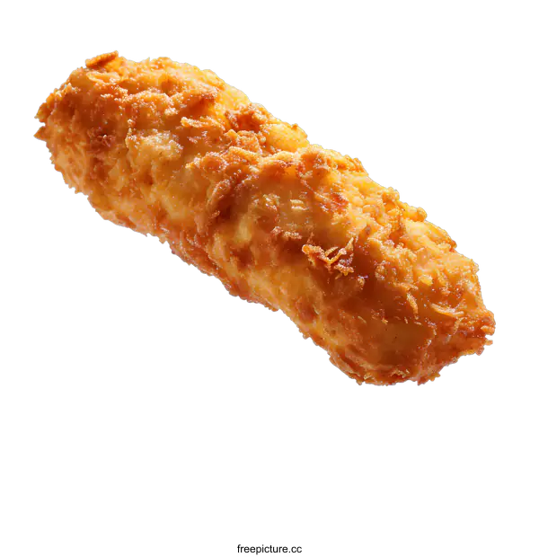 [Transparent Background PNG]Deep-fried battered fish stick isolated on white background