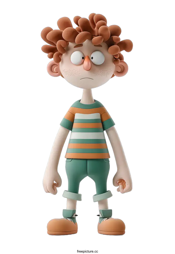[Transparent Background PNG]3d clay boy cartoon character
