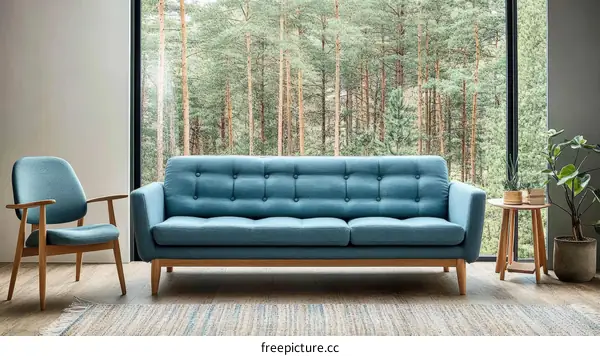 Modern Living Room Furniture with Large Windows