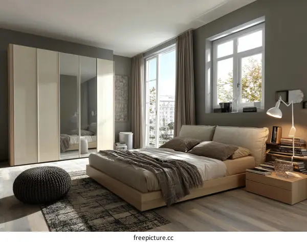 Modern Bedroom Interior Design with Wooden Furniture