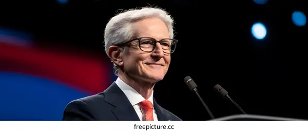 Man in Suit Speaking at a Conference or Event