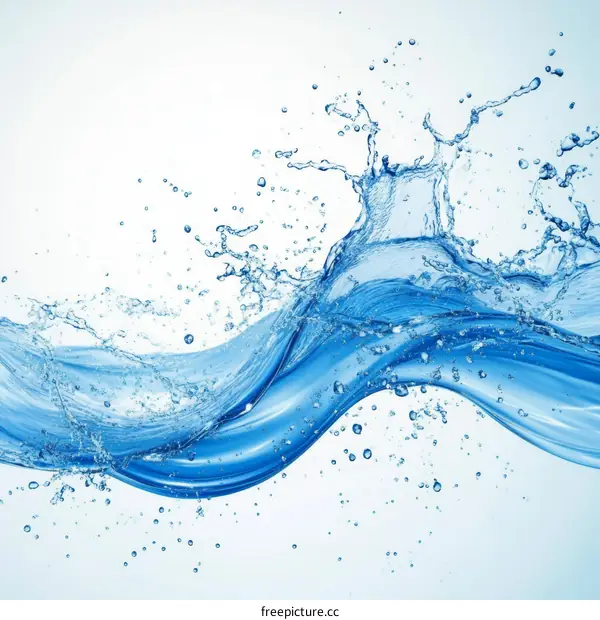 Dynamic Water Splash and Wave Illustration