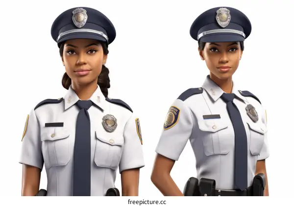 Two Black Female Police Officers in Uniform