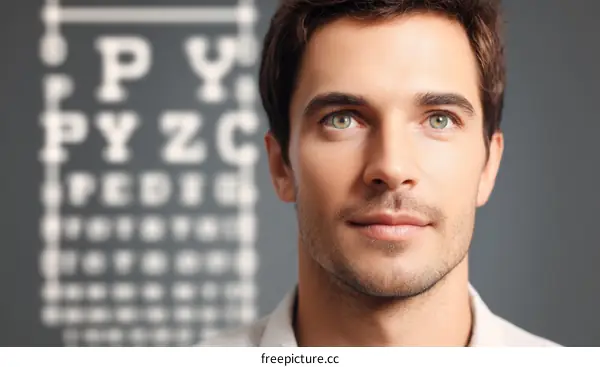 Close-up Caucasian Male Eye Care Portrait