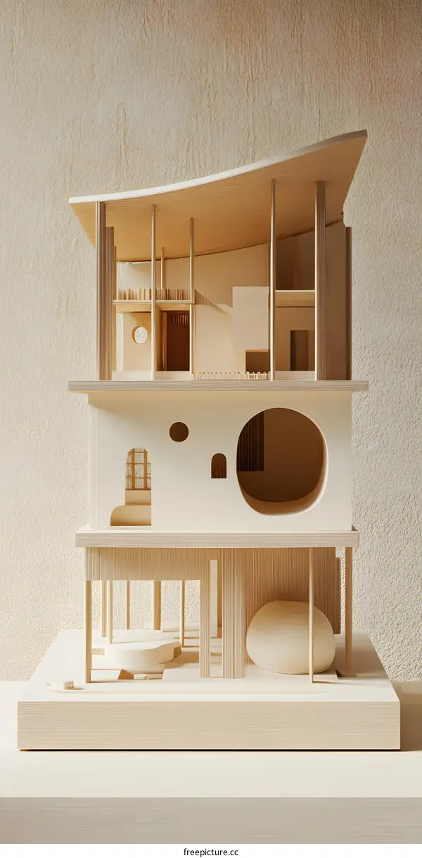 Modern Minimalist Wooden Model House Architecture Design