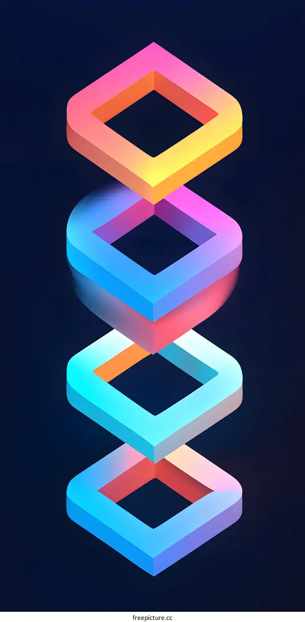 Abstract Colorful Stacked Squares