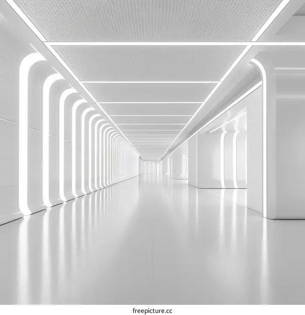 Futuristic White Sci-Fi Corridor