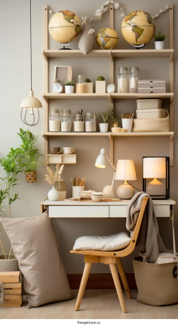 A desk with a lot of stuff on it.